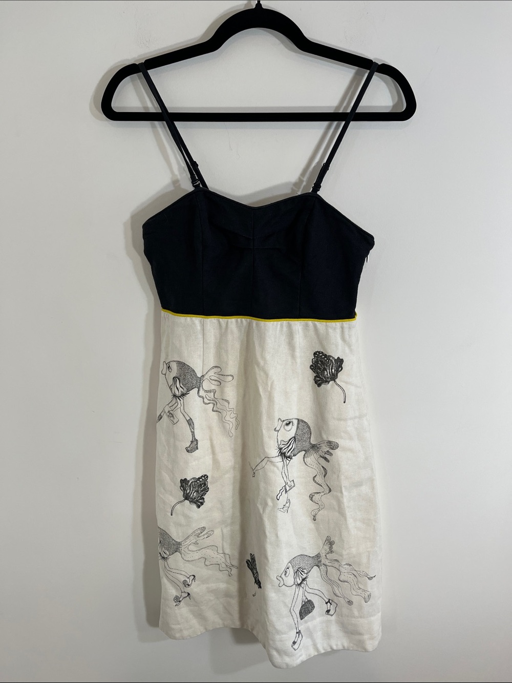 RARE Balducci by Florence whimsical fish print linen-cotton dress 2